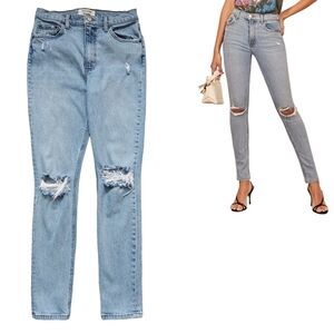 Reformation High & Skinny Jean Miami Destroyed Distressed Light Wash Modern